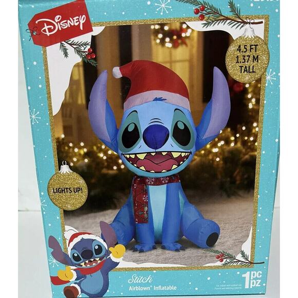 Disney Stitch Air blown Inflatable Christmas Yard Decor 4.5 Ft Tall - Picture 1 of 3